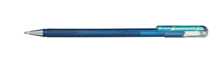 Pentel Hybrid Gel Dual Metallic Gelschreiber – 2 Farben, 1 mm, für dunkles Papier, Kappe