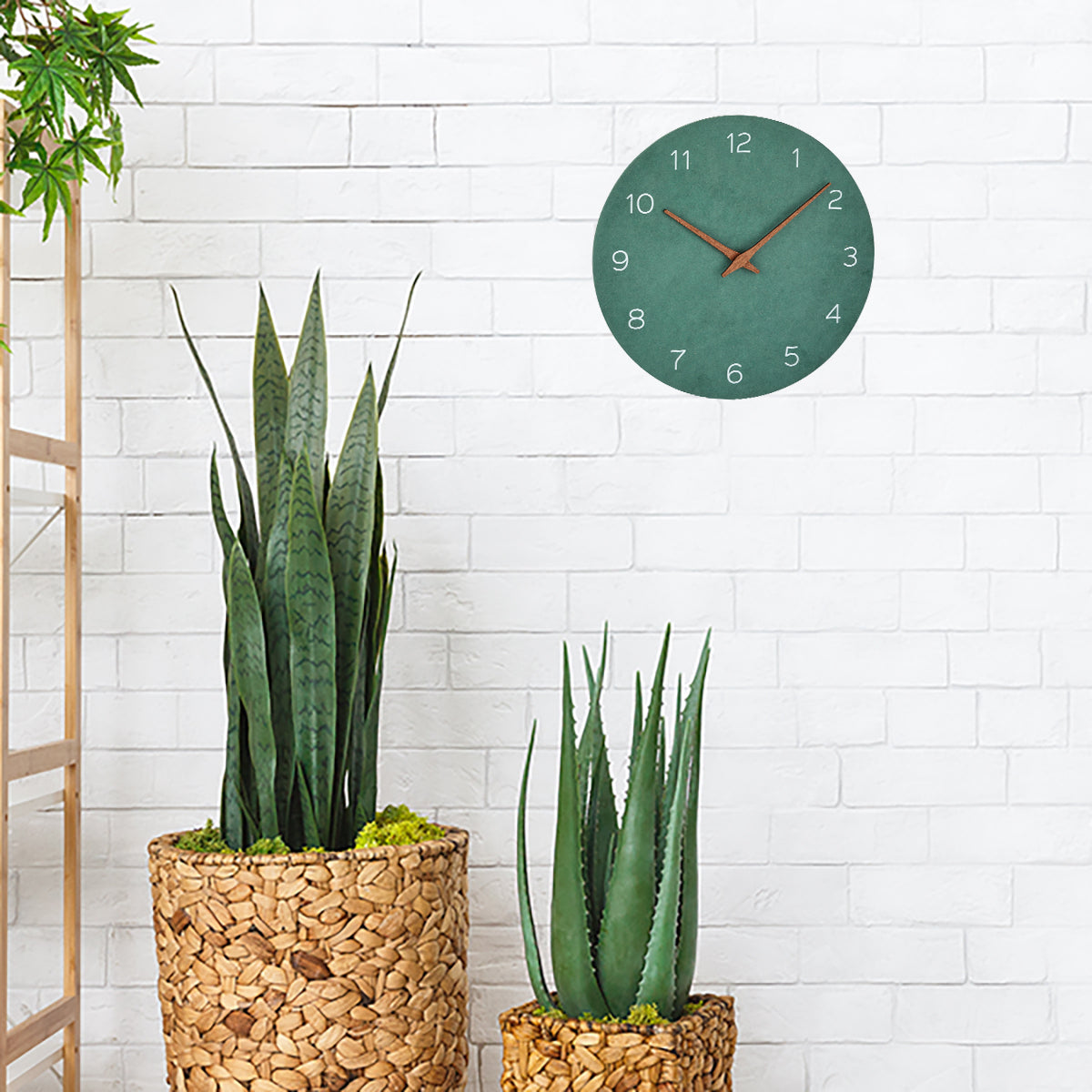 TFA-Dostmann TFA Dostmann Wanduhr – Analog, Lautlos, Ø 29,7 cm, Jadegrün, Holz