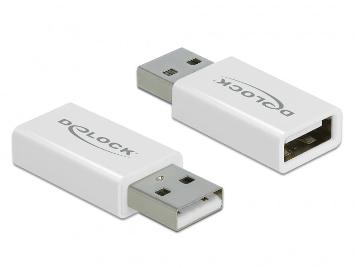DeLOCK USB-Adapter USB-A auf USB-A – USB 2.0 (480 Mbit/s) – Datenblocker – Weiss