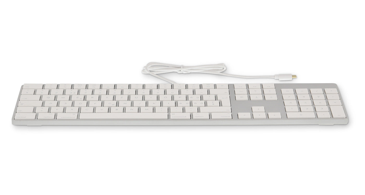 LMP KB-1843 – Tastatur, kabelgebunden (USB-C), CH-Layout (DE-CH), Fullsize (mit Ziffernblock), Scissor, Silber