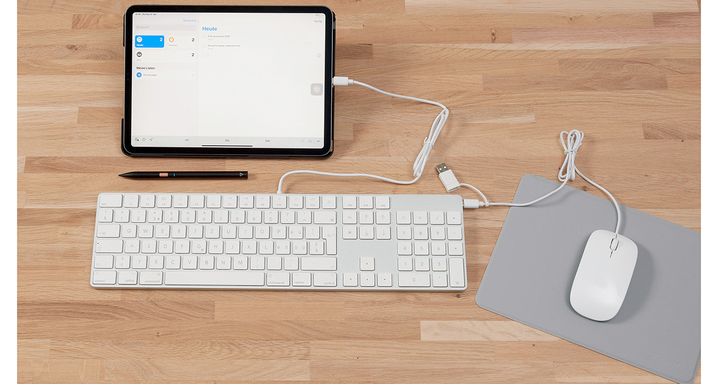 LMP KB-1843 – Tastatur, kabelgebunden (USB-C), CH-Layout (DE-CH), Fullsize (mit Ziffernblock), Scissor, Silber