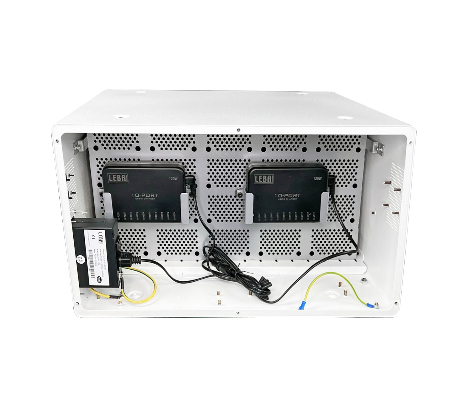 Leba NoteBox Lade-/Aufbewahrungsschrank – für 16 Geräte – USB-C, abschliessbar – Weiss