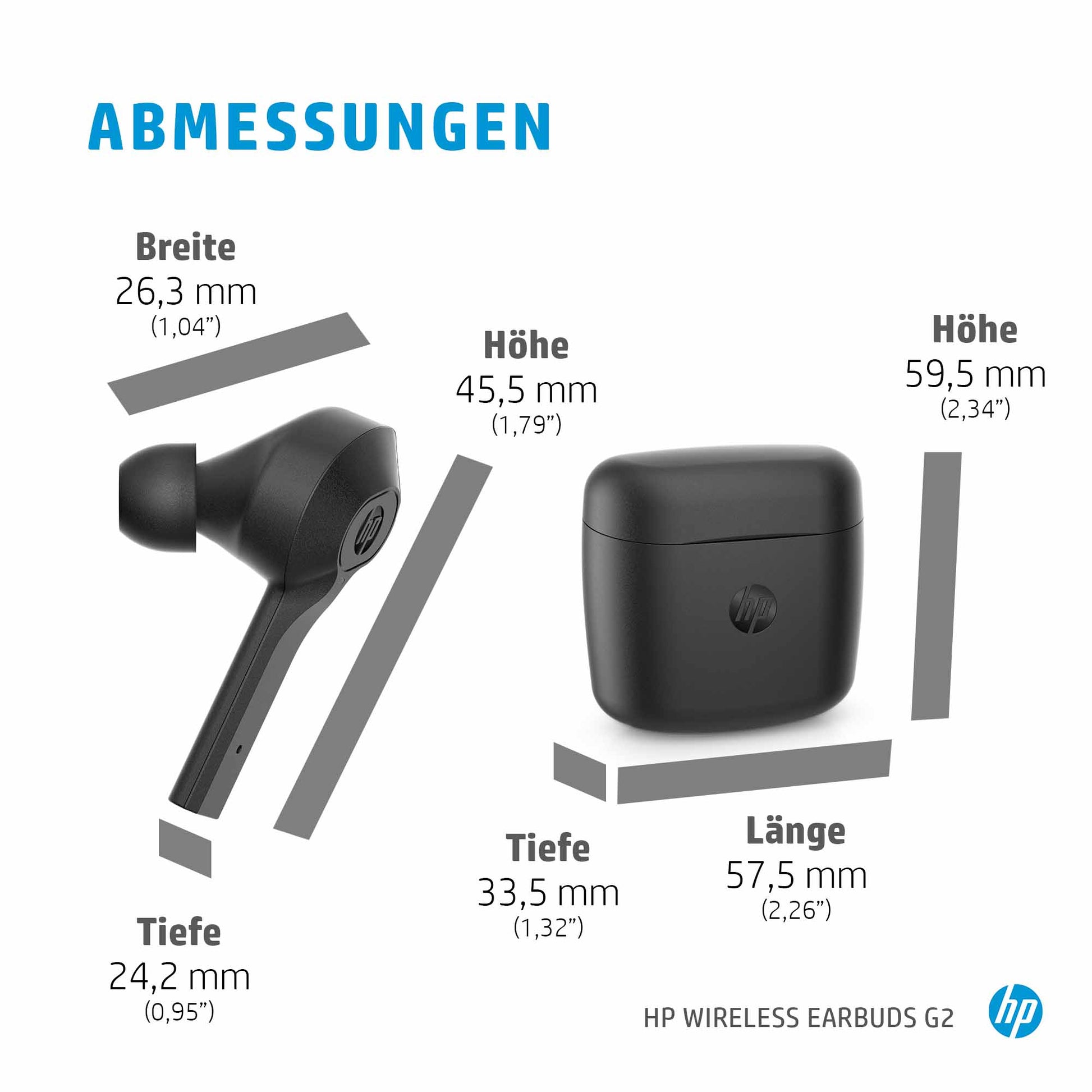 HP Wireless Earbuds G2 – True Wireless In-Ear Kopfhörer – Bluetooth – Schwarz