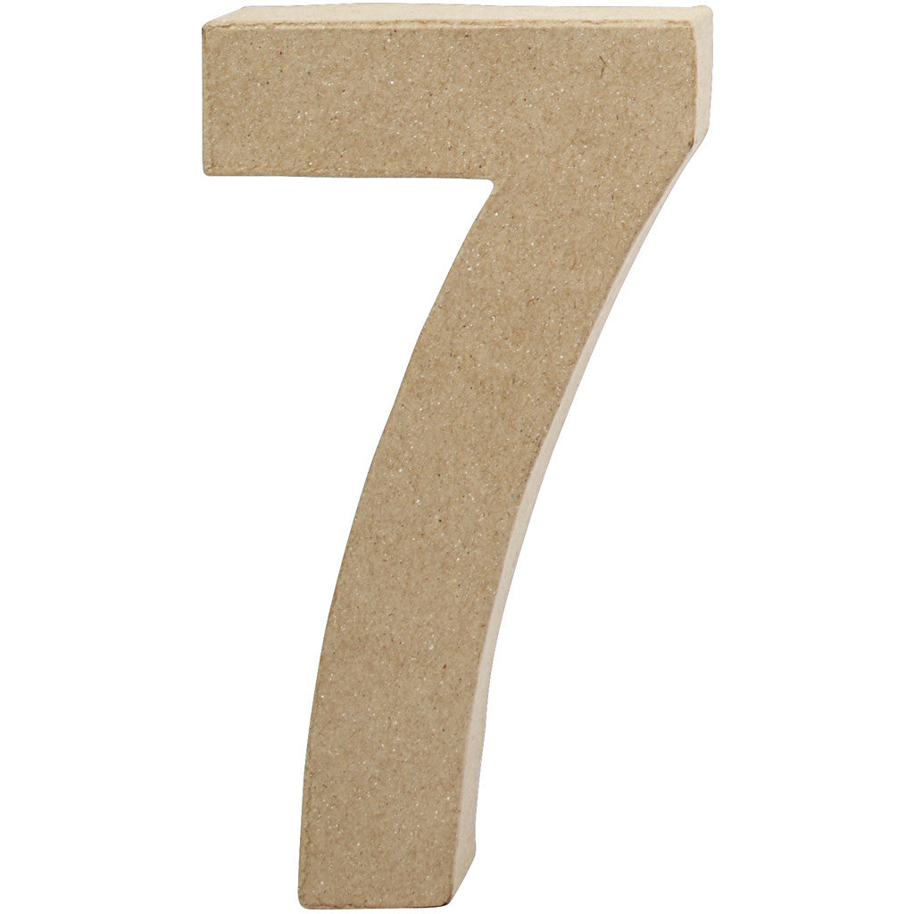 Creativ Company Pappmaché-Rohling, Pappe, Natur, Zahl 6, 11,5 × 20,5 cm, 1 Stk.