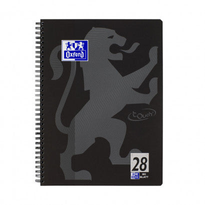 Oxford Collegeblock, Karton, 80 Blatt, 4-fach gelocht, perforiert, 90 g/m² – Schwarz, für SCRIBZEE App