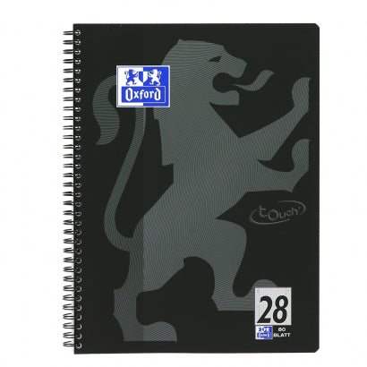 Oxford Collegeblock, Karton, 80 Blatt, 4-fach gelocht, perforiert, 90 g/m² – Schwarz, für SCRIBZEE App