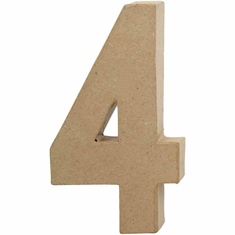 Creativ Company Papp-Zahl, Natur, 12 cm × 20,5 cm, 1 Stk., Form 4, 26632