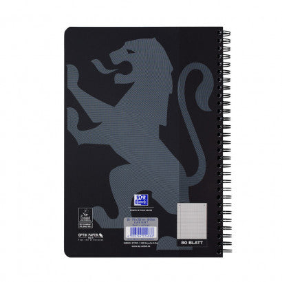 Oxford Collegeblock, Karton, 80 Blatt, 4-fach gelocht, perforiert, 90 g/m² – Schwarz, für SCRIBZEE App