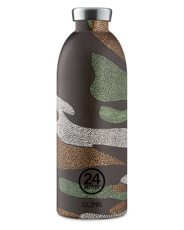 24Bottles Trinkflasche Clima – 8,5 dl – Edelstahl, isoliert, Schraubverschluss – Camo Zone