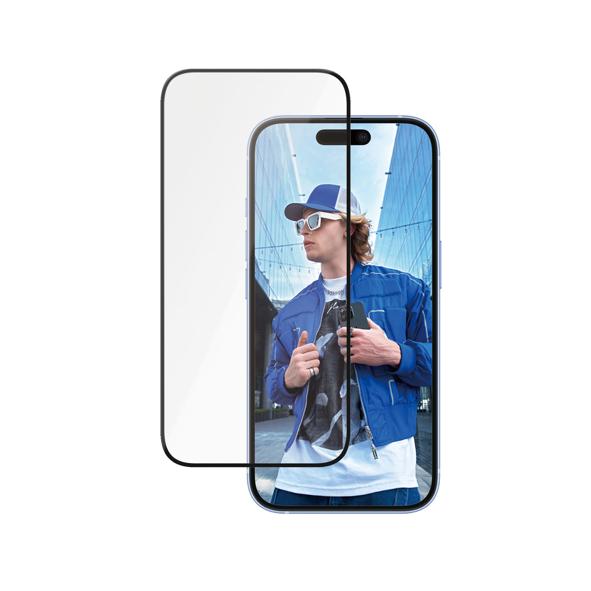 PanzerGlass Displayschutz (Panzerglas), Ultra-Wide Fit – für iPhone 16/iPhone 15 – mit Applikator