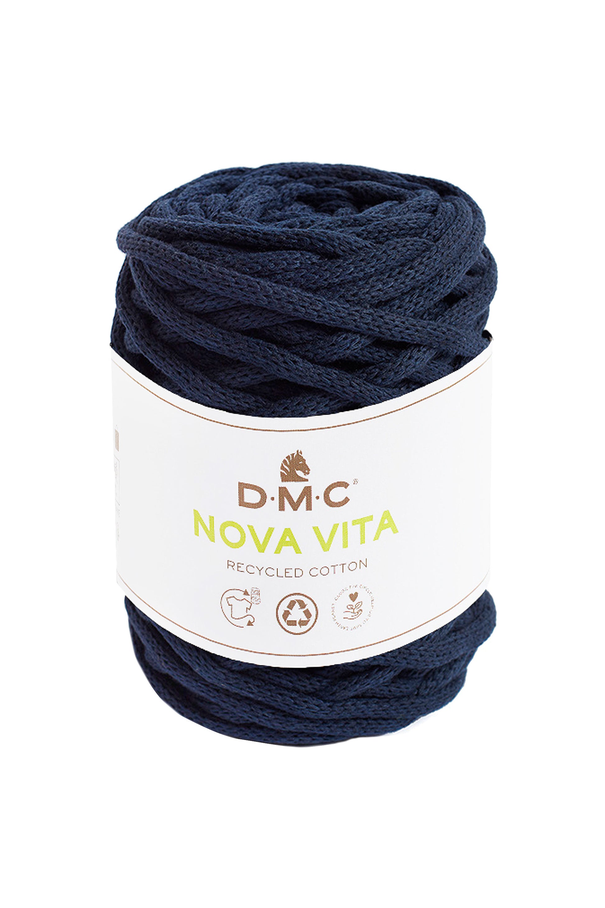 DMC Nova Vita Garn Dunkelblau – 250 g, 55 m, 80% Baumwolle/20% Polyester, Nadel 12 mm