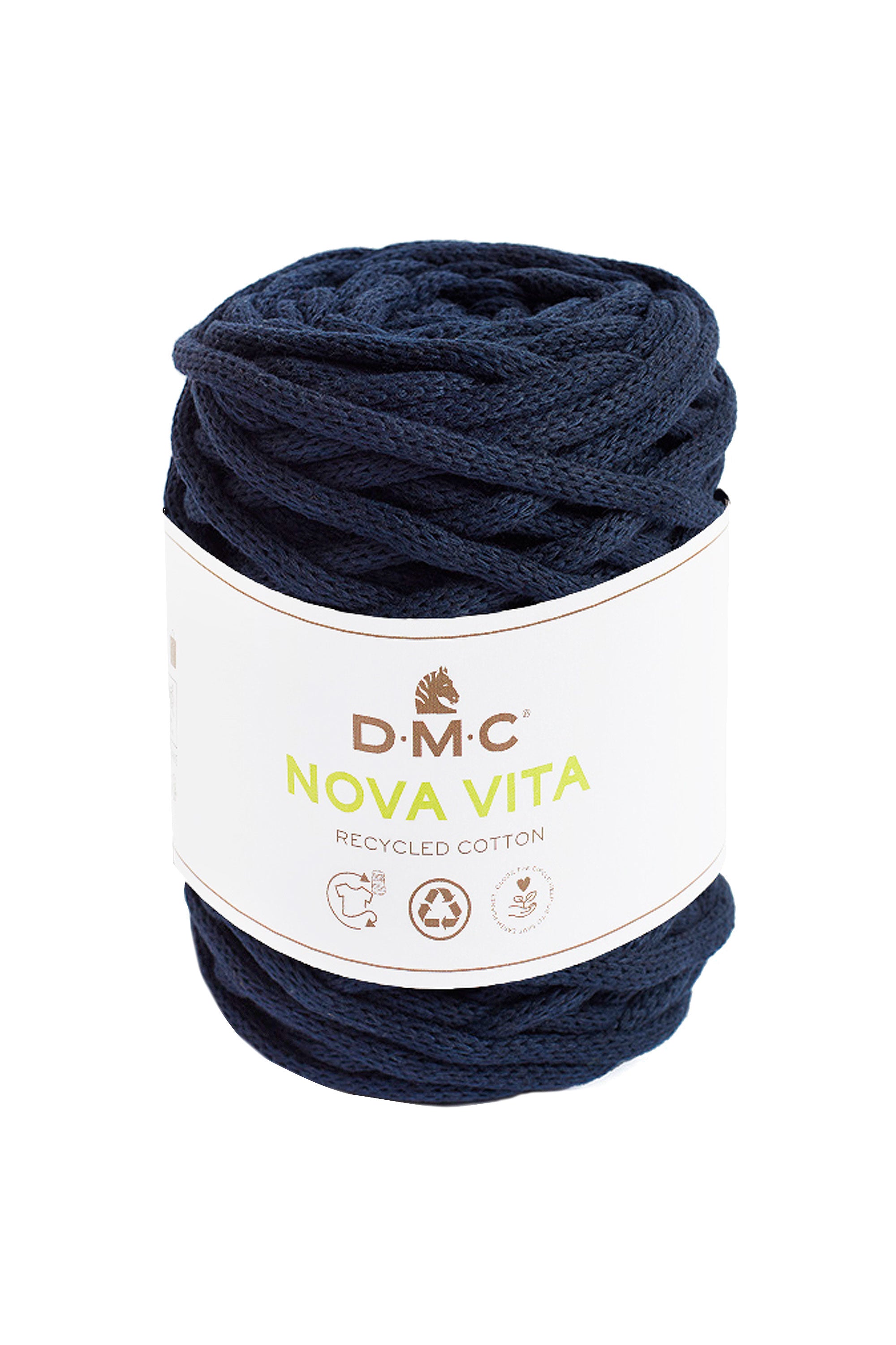 DMC Nova Vita Garn Dunkelblau – 250 g, 55 m, 80% Baumwolle/20% Polyester, Nadel 12 mm