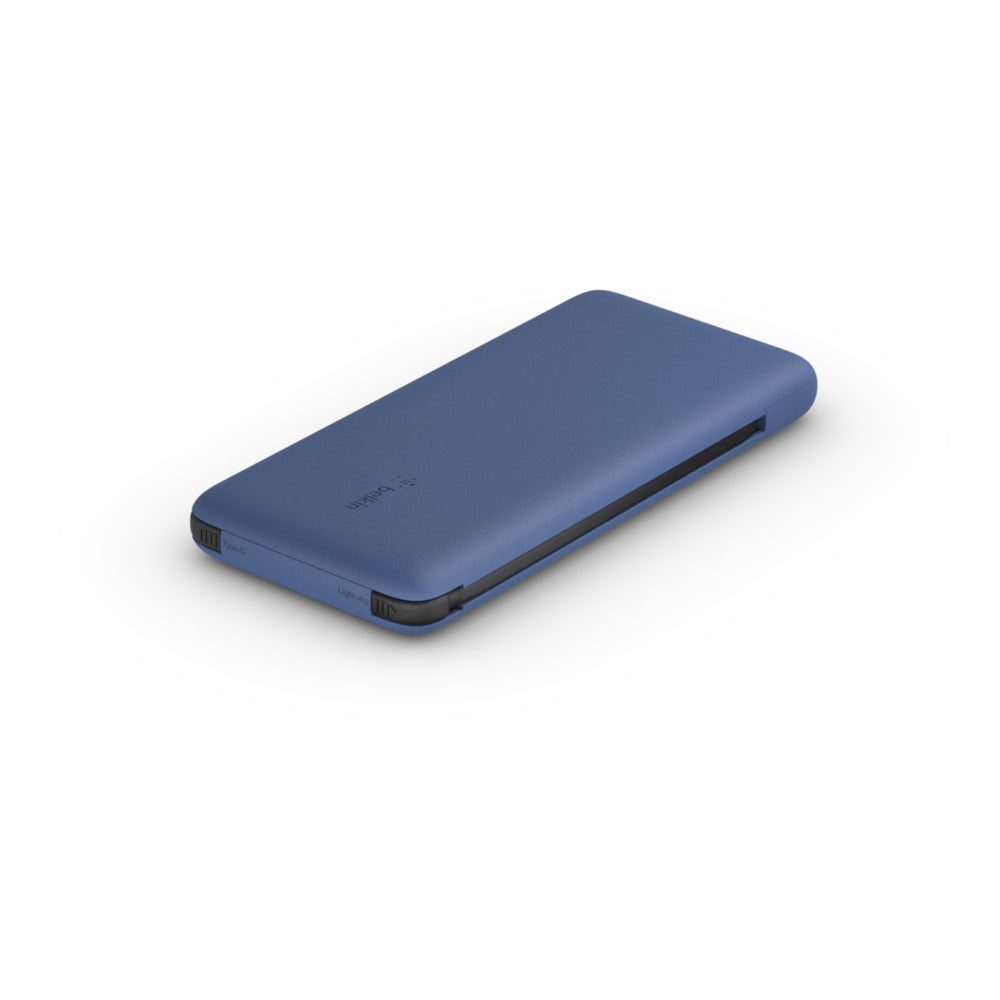 Belkin Powerbank 10000 mAh, inkl. USB-C- und Lightning-Kabel, Blau
