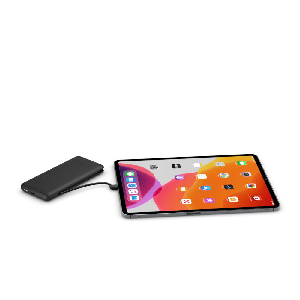 Belkin Powerbank 10000 mAh, mit USB-C- und Lightning-Kabeln, Schwarz