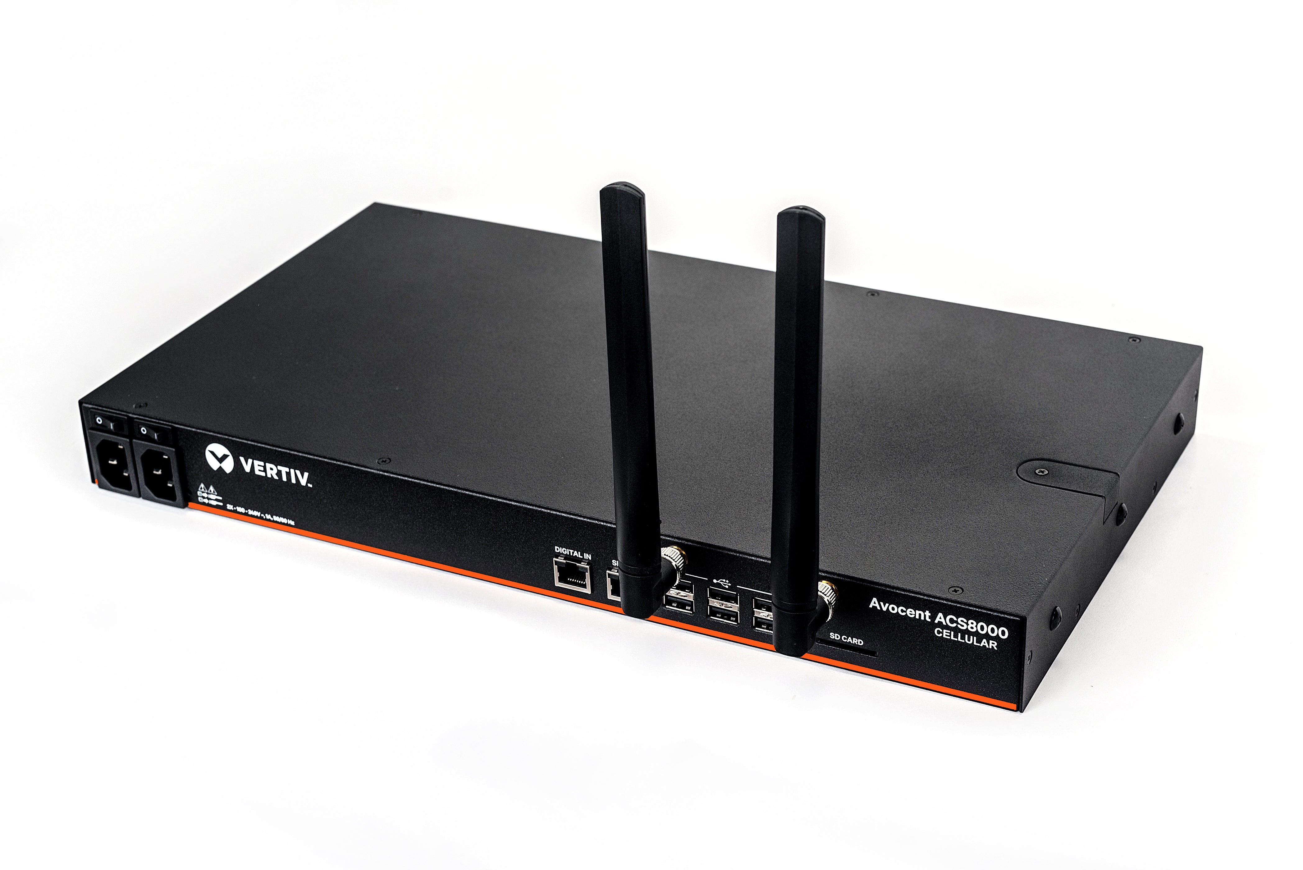 Vertiv ACS8008 – 8-Port KVM-over-IP Switch – Rack 1U, 8× Seriell, 8× USB 2.0, 4G/LTE, 2× SFP, FIPS 140-2