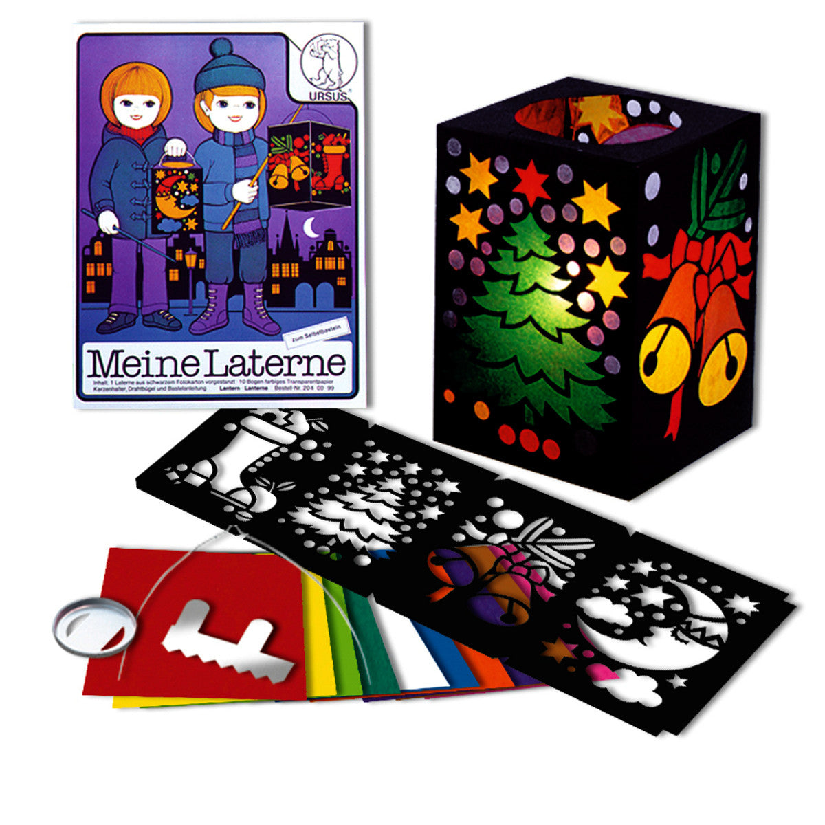 URSUS Laternen-Bastelset – Weihnachten – 16,5 × 16,5 × 24 cm – 1 Stück