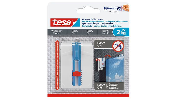 TESA Haken – transparent – 2 kg – 2 Stück