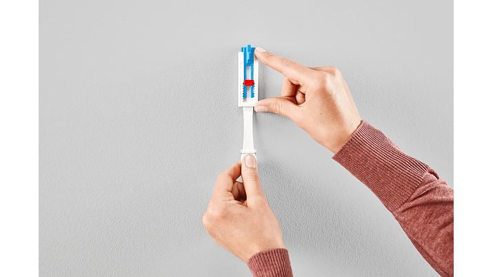 TESA Haken – blau/weiss – selbstklebend, vormontiert – für Putz – 1 kg