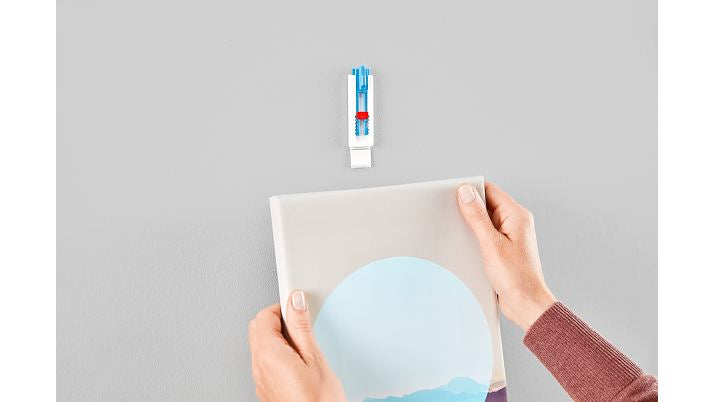 TESA Haken – blau/weiss – selbstklebend, vormontiert – für Putz – 1 kg