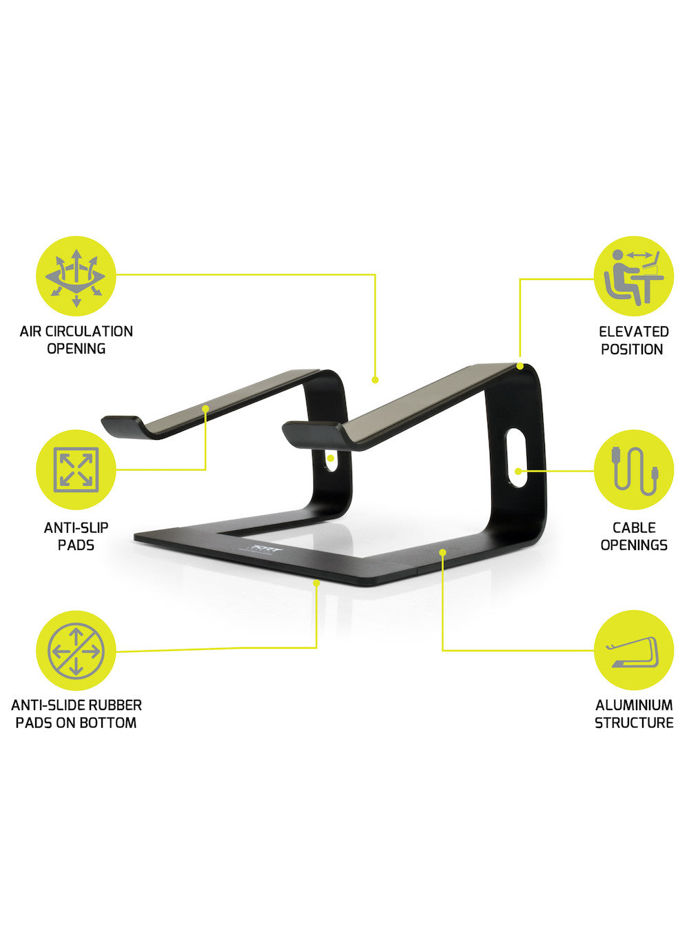 Port Designs Laptop-Ständer – bis 15,6" – Aluminium