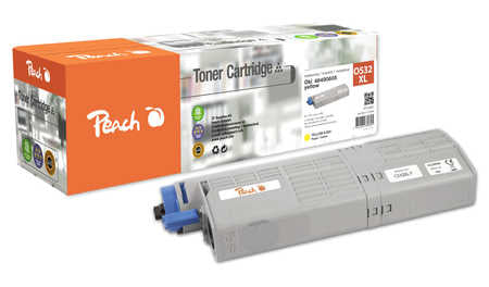 Peach Toner 46490401 – Gelb, 1500 Seiten – für OKI C532DN/C542DN/MC563DN und andere