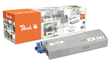 Peach Toner 46490403 – cyan, 1500 Seiten – für OKI C532/C542/MC563 und andere