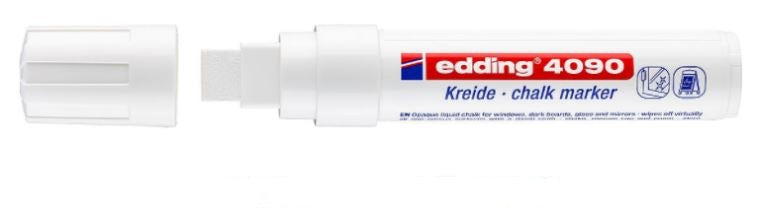Edding Kreidemarker 4090 – Keilspitze, 4–15 mm – Weiss