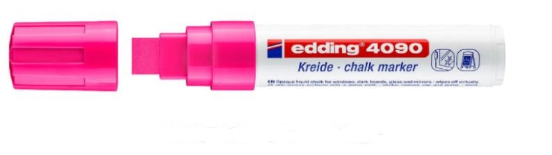 Edding Kreidemarker 4090 – Keilspitze, 4–15 mm – Neonpink
