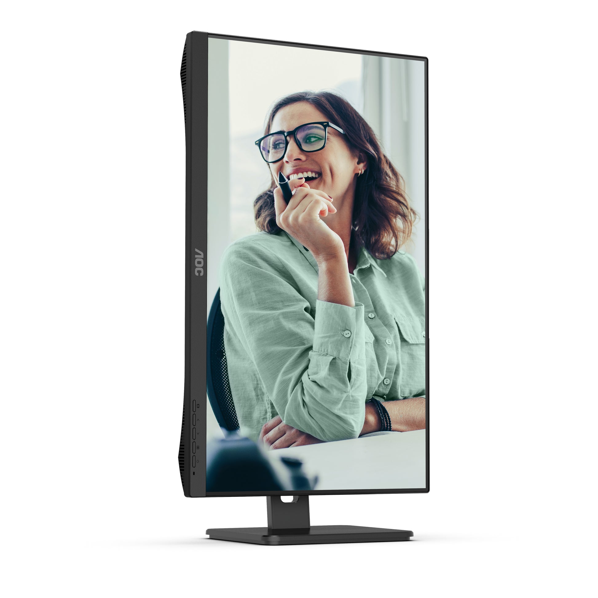 AOC Monitor, 27", IPS, 75 Hz, 350 cd/m², USB-C, Daisy Chain, USB-Hub, VESA 100 × 100, Schwarz