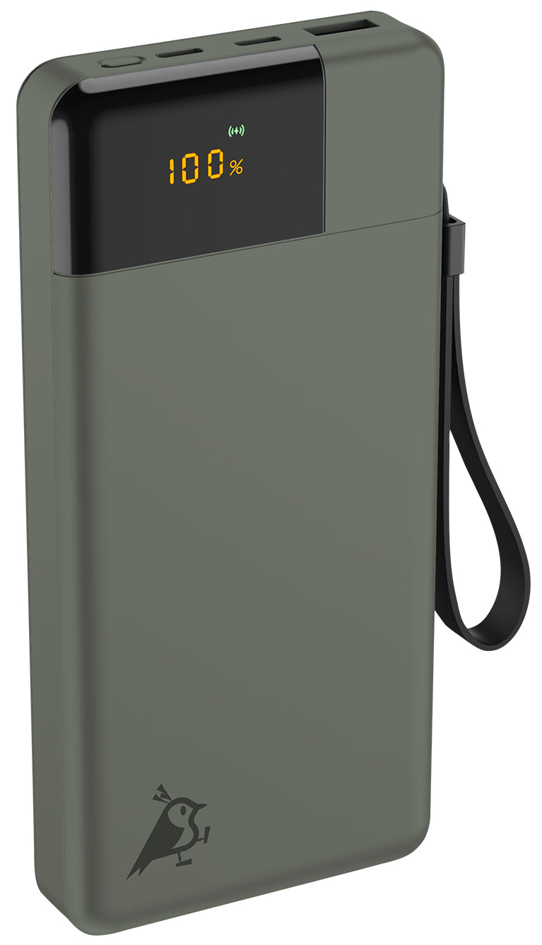 Aqiila Powerbird B20 Powerbank 20'000 mAh – 20 W PD, 2× USB-C, 1× USB-A, Moosgrün