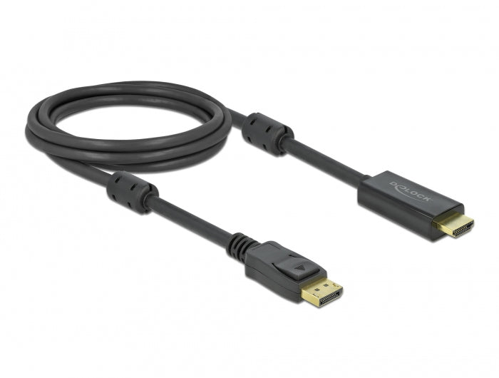 DeLOCK DisplayPort auf HDMI Kabel DP 1.2 4K 60 Hz – 2 m – aktiv