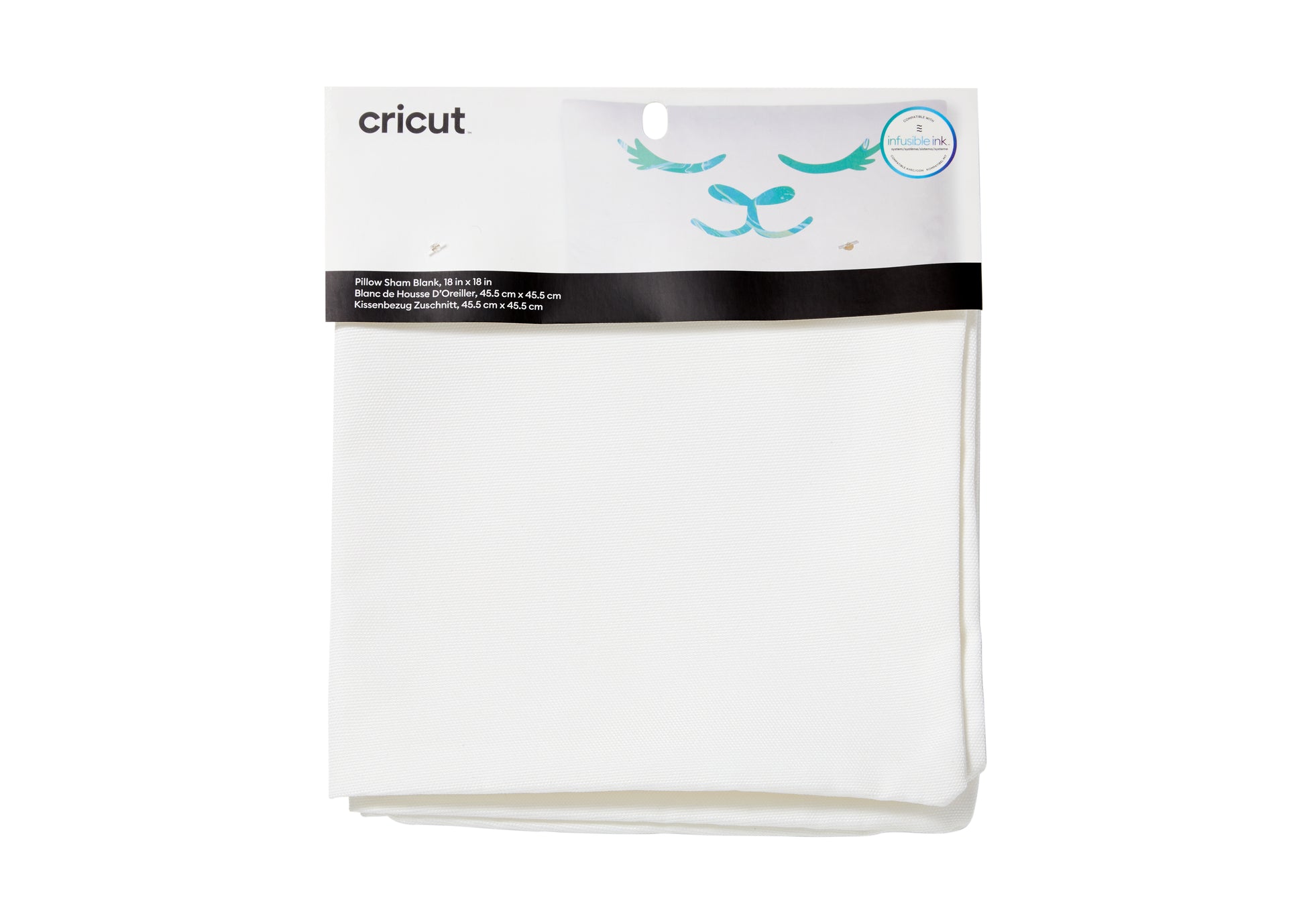 Cricut Infusible Ink Kissenbezug – 45 × 45 cm, 1er-Set, Polyester, Weiss