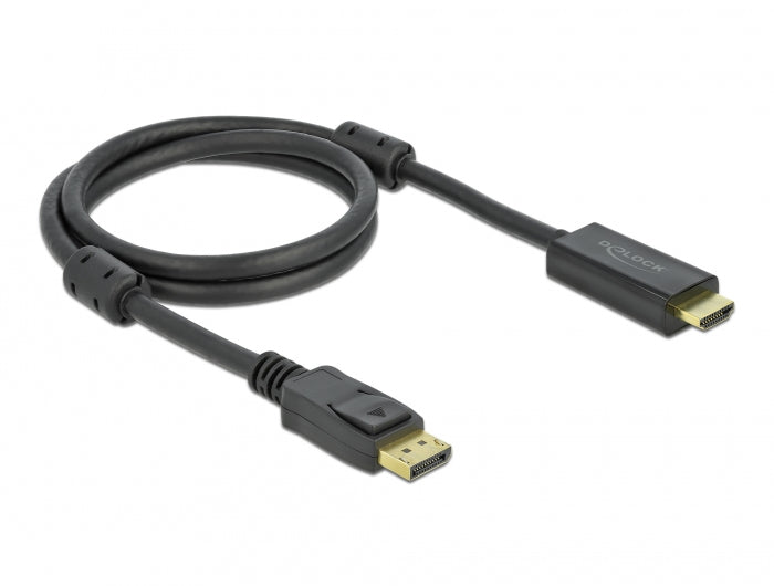 DeLOCK DisplayPort auf HDMI Kabel DP 1.2 4K 60 Hz – 1 m – aktiv