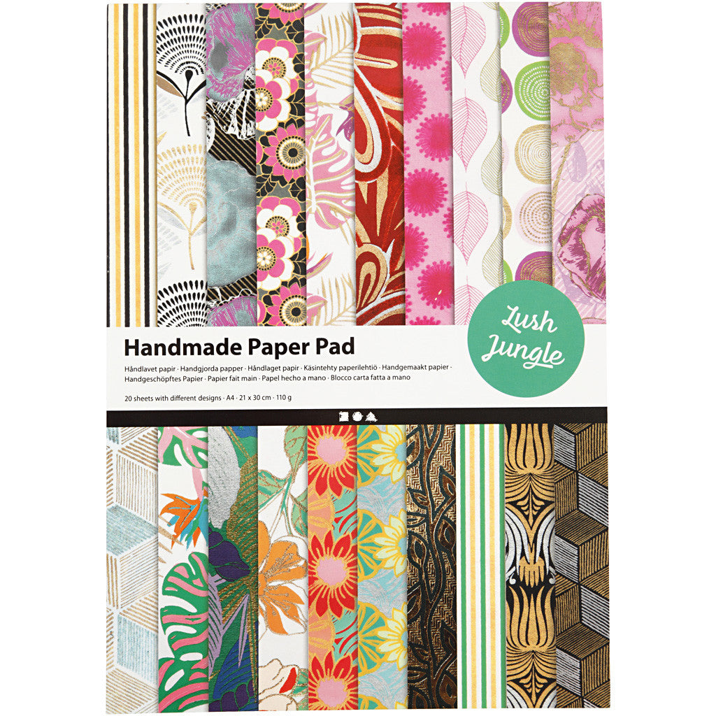 Creativ Company Handgeschöpftes Büttenpapier – A4, Mehrfarbig, 110 g/m² – 20 Blatt