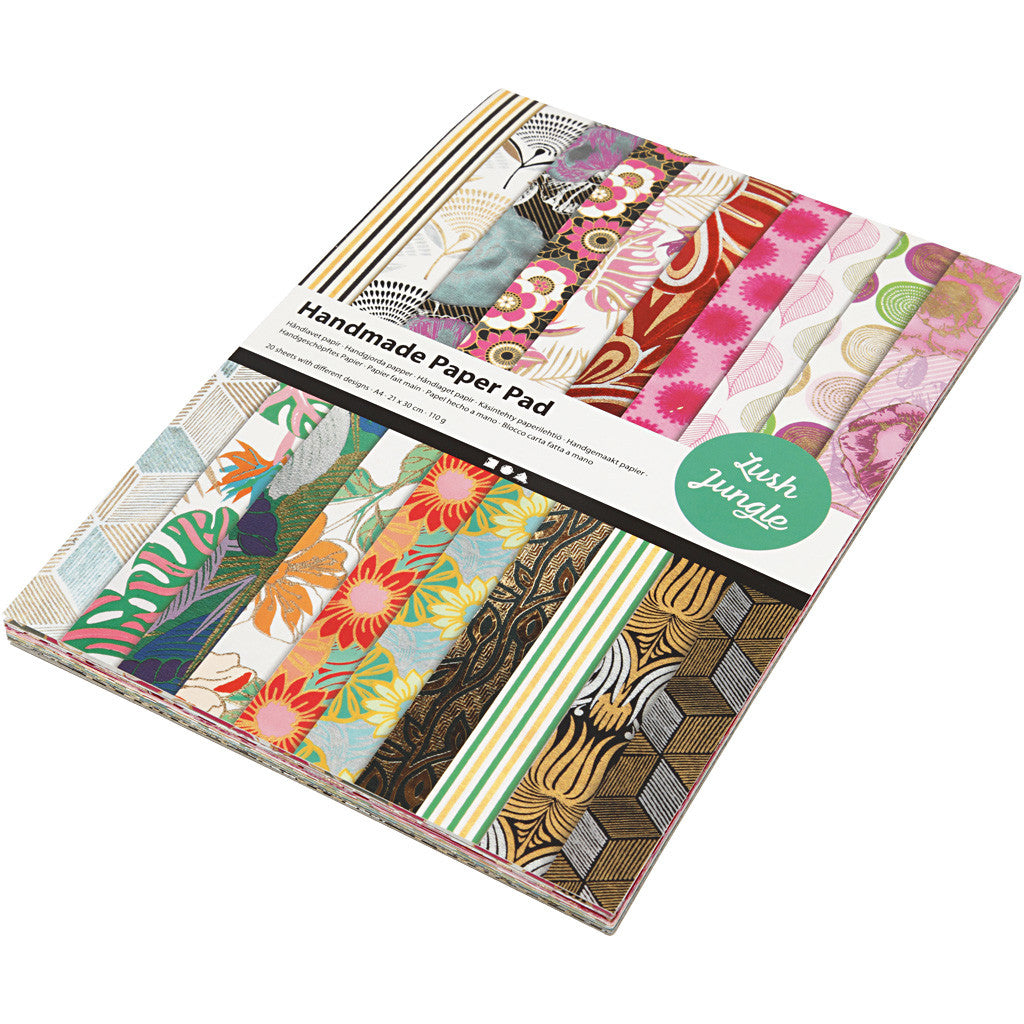 Creativ Company Handgeschöpftes Büttenpapier – A4, Mehrfarbig, 110 g/m² – 20 Blatt