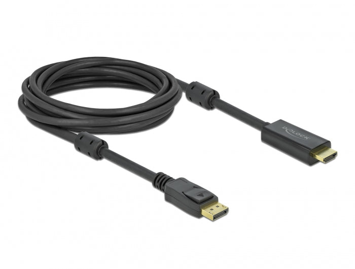 DeLOCK DisplayPort auf HDMI Kabel DP 1.2 4K 60 Hz – 5 m – aktiv