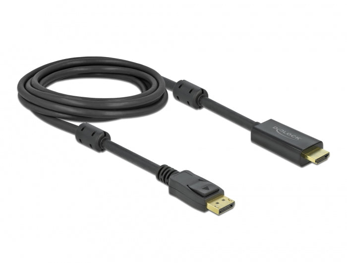 DeLOCK DisplayPort auf HDMI Kabel DP 1.2 4K 60 Hz – 3 m – aktiv