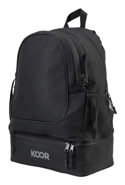 KOOR Sportrucksack F02643 – 30 l, mit Ballnetz, 600D Polyester – Schwarz, 435 × 235 × 310 mm