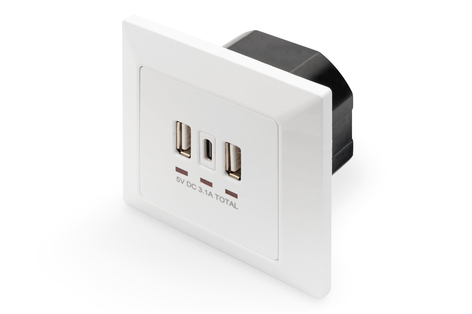 Digitus Steckdoseneinheit – 2×USB‑A + 1×USB‑C, Unterputz, 5 V/3,1 A