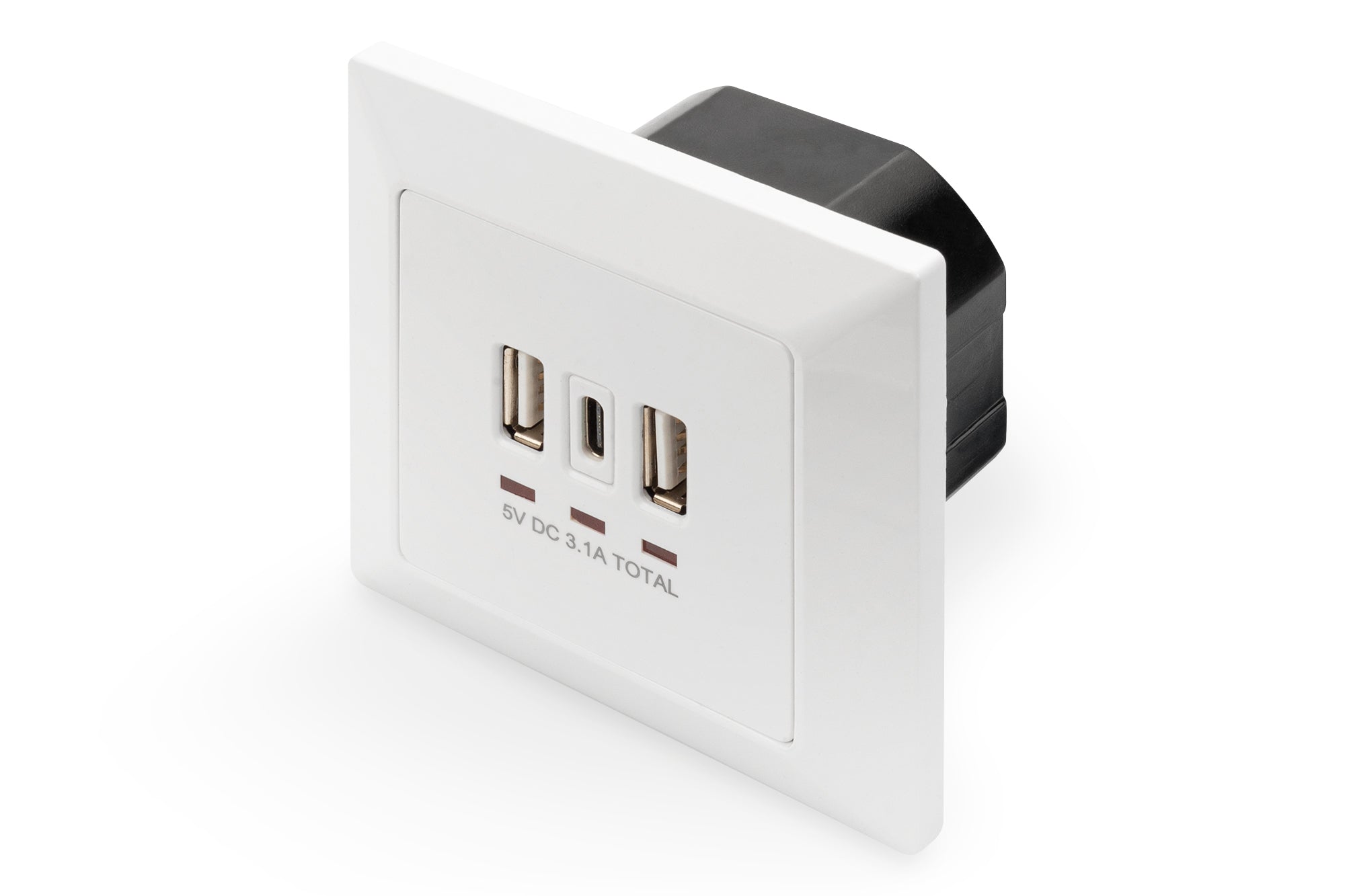 Digitus Steckdoseneinheit – 2×USB‑A + 1×USB‑C, Unterputz, 5 V/3,1 A