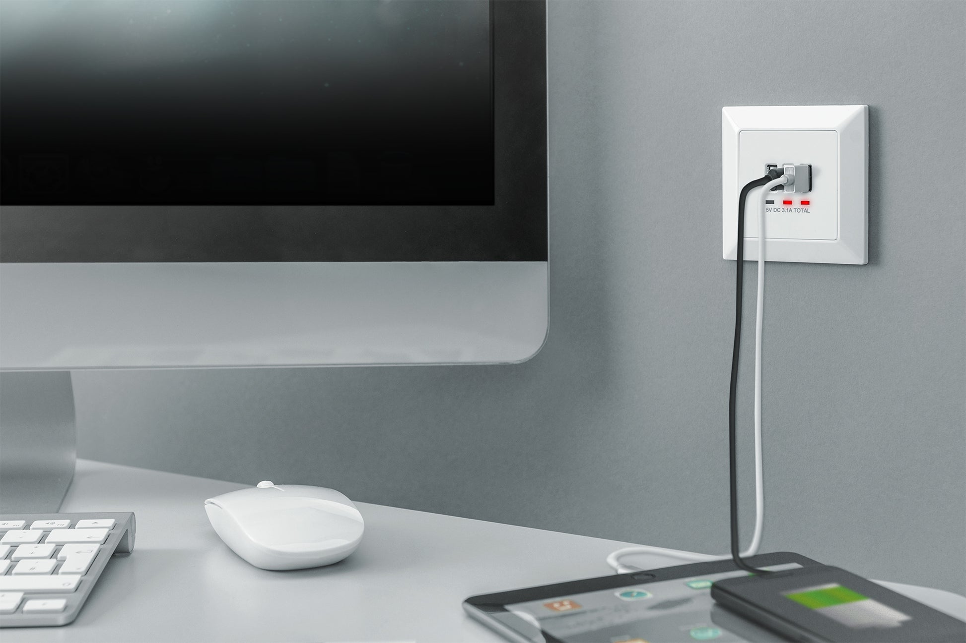 Digitus Steckdoseneinheit – 2×USB‑A + 1×USB‑C, Unterputz, 5 V/3,1 A