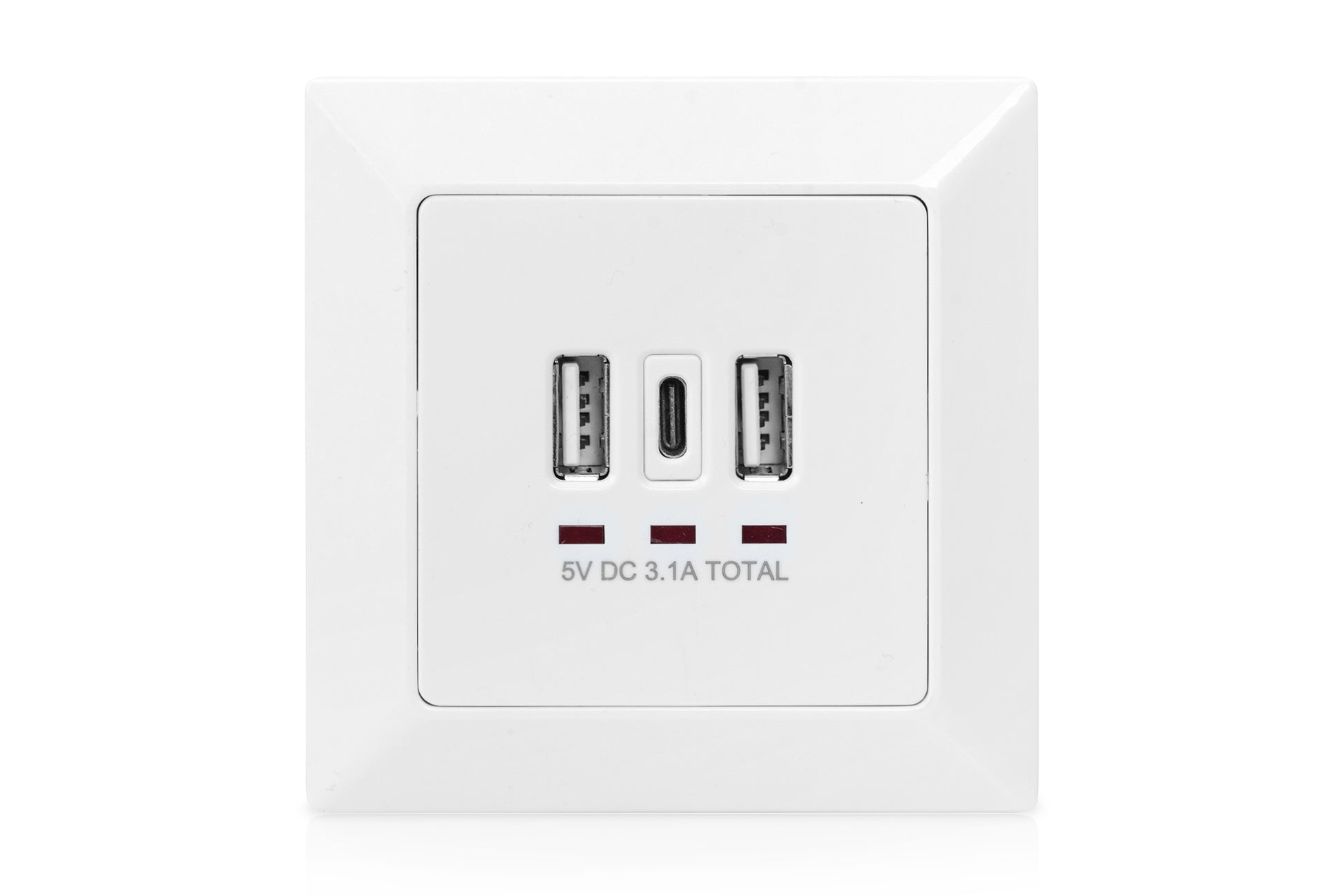 Digitus Steckdoseneinheit – 2×USB‑A + 1×USB‑C, Unterputz, 5 V/3,1 A