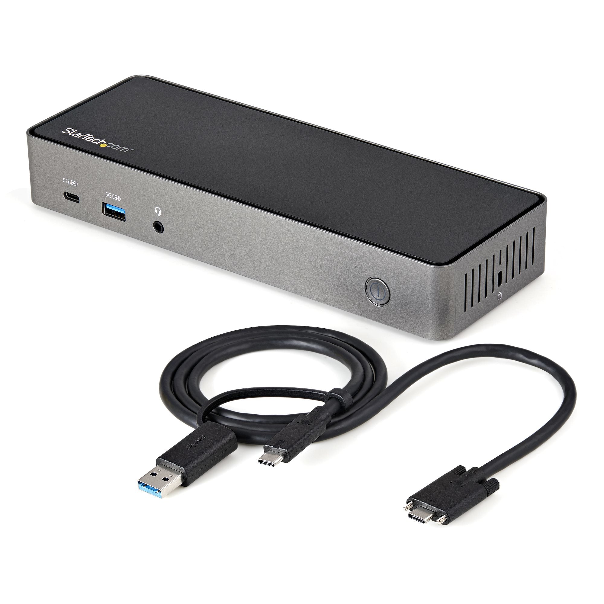 StarTech.com Dockingstation – USB-C, 3× DP, 3× HDMI, 4× USB-A, 85 W PD, GbE, 3,5 mm Audio, für Windows/Mac