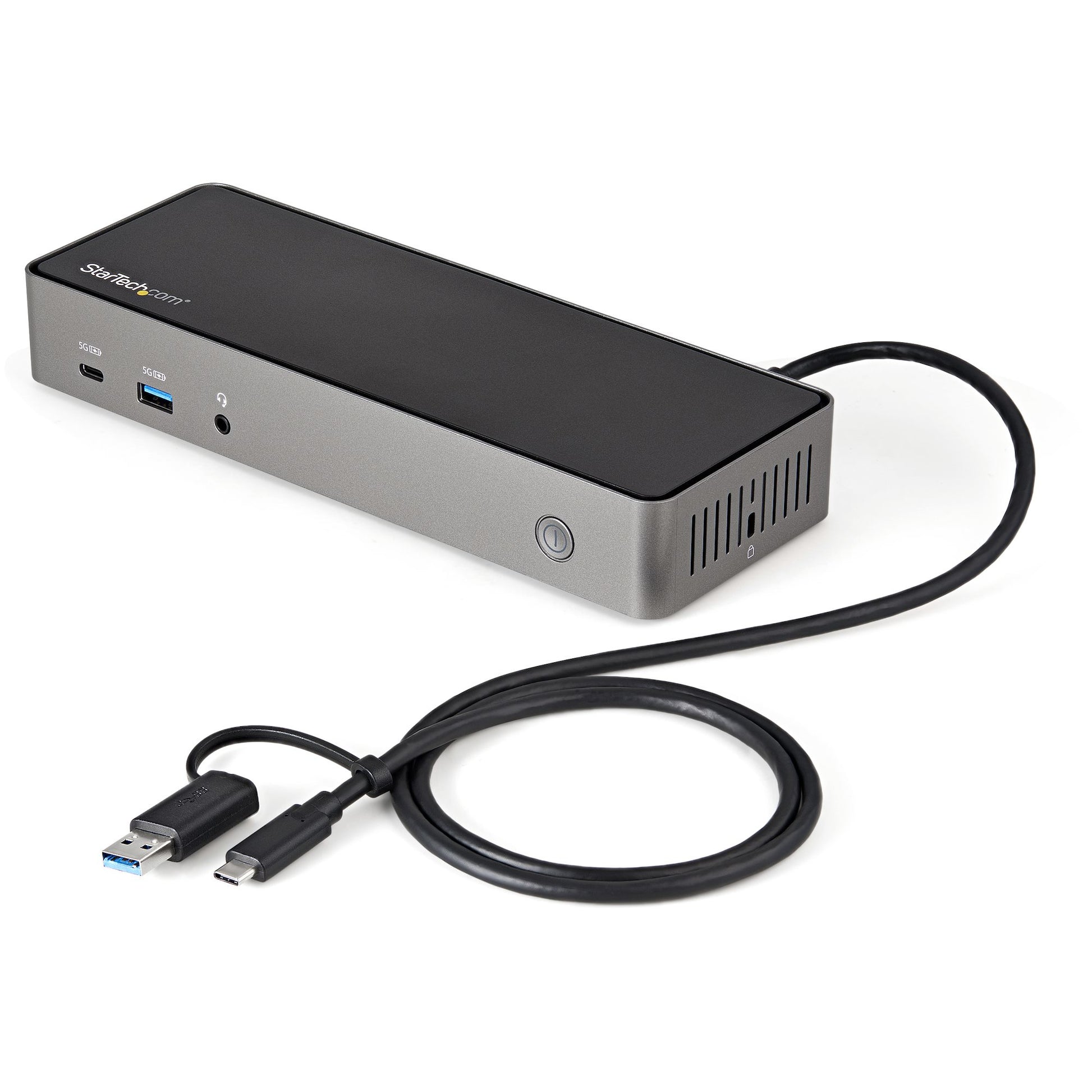 StarTech.com Dockingstation – USB-C, 3× DP, 3× HDMI, 4× USB-A, 85 W PD, GbE, 3,5 mm Audio, für Windows/Mac