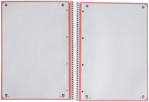 Oxford Spiralbuch – A4+ – 4-fach gelocht, mikroperforiert, Scribzee-kompatibel, Mini-Whiteboard, Pastellrosa