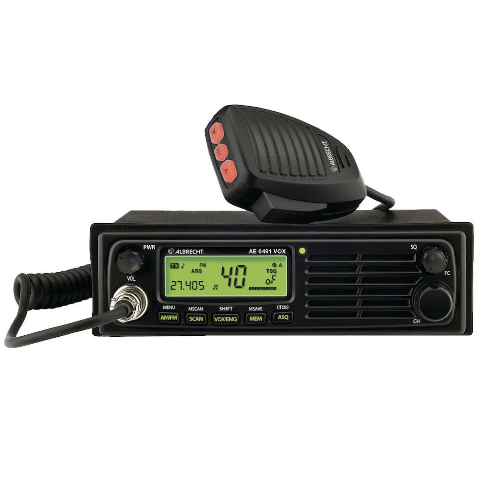 Albrecht AE 6491 VOX – CB-Funkgerät, AM/FM, 12/24 V, LCD, Schwarz