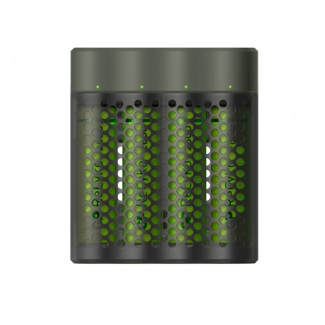 GP Batteries M451/270AAHCE-2WB4 Batterieladegerät 4× – für NiMH AA/AAA – inkl. 4× AA 2600 mAh