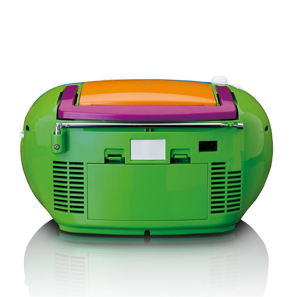 Lenco SCD-971 – CD-Boombox, UKW-Radio, Kassette, Netz- und Batteriebetrieb – Mehrfarbig
