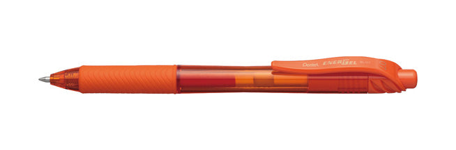 Pentel EnerGel X – Tintenroller, schnelltrocknend, Druckmechanik, 0,7 mm, orange, für Linkshänder