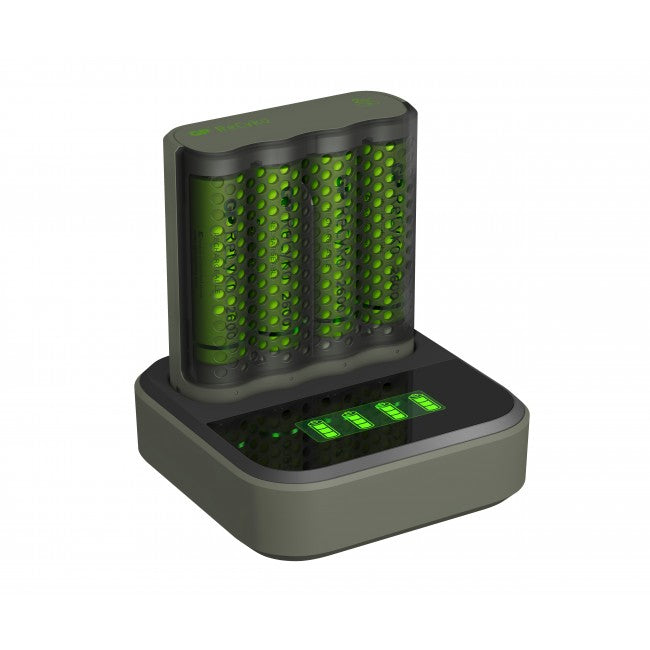 GP Batteries ReCyko M451 Batterieladegerät 4× – für AA/AAA (NiMH) – USB, LCD – inkl. 4× Akkus